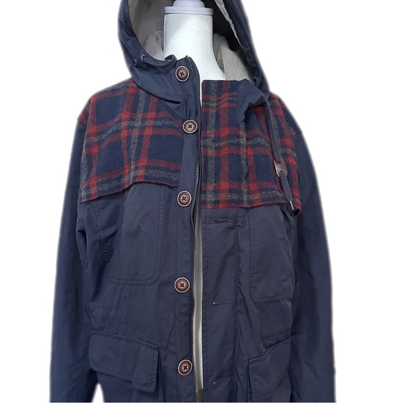 VTG RARE Authentic MFG Co Forestland Hooded Navy Blue Jacket Coat Sz. XL - Picture 6 of 9